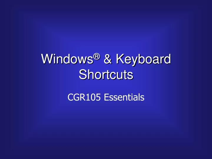 windows keyboard shortcuts