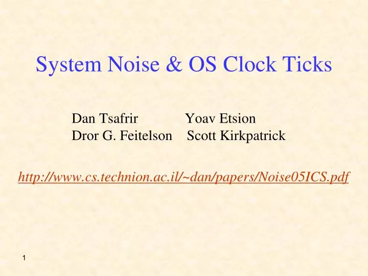 system noise os clock ticks