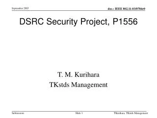 DSRC Security Project, P1556