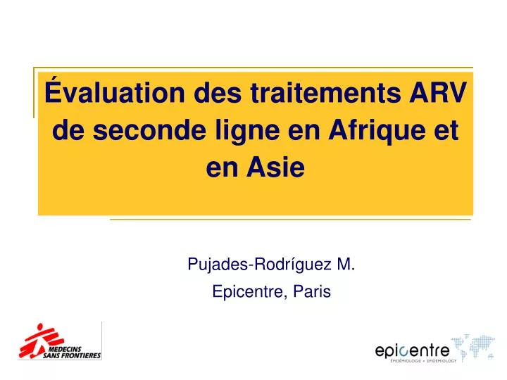valuation des traitements arv de seconde ligne en afrique et en asie