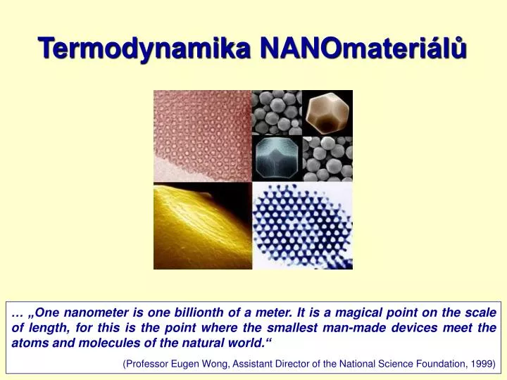 termodynamika nano materi l