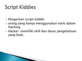 script kiddies