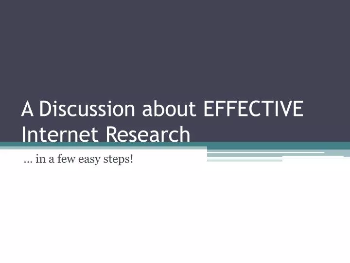 a discussion about effective internet research