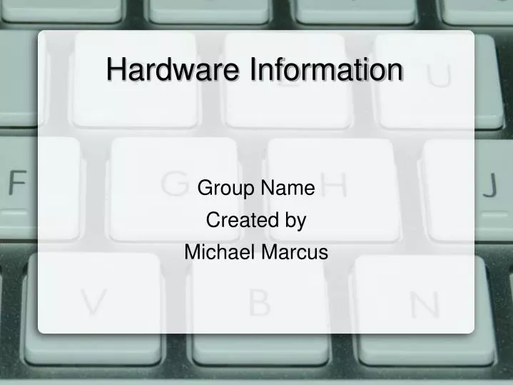 group name created by michael marcus