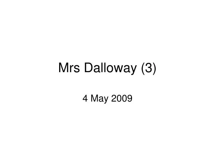 mrs dalloway 3