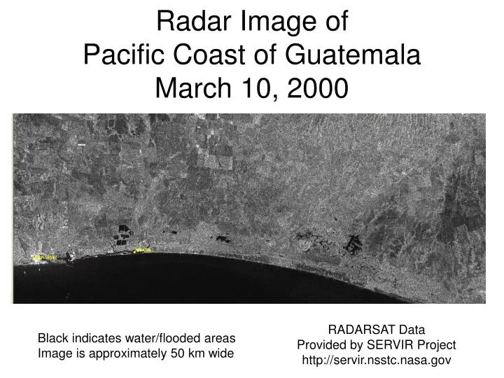 radar image of pacific coast of guatemala march 10 2000