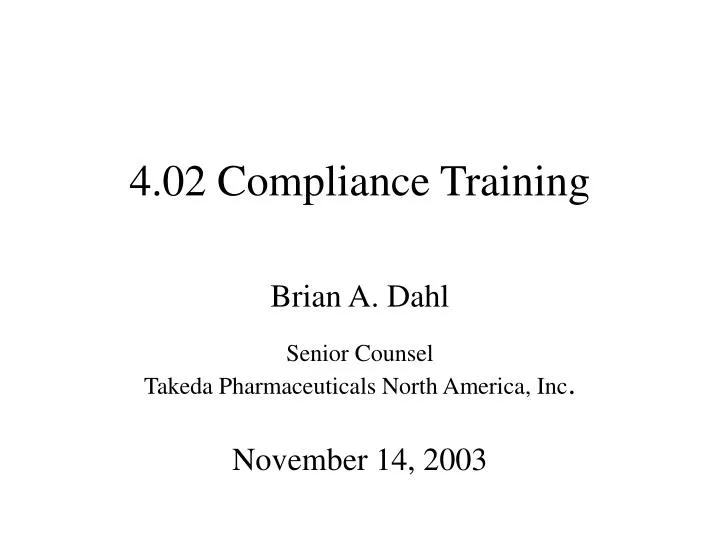 4 02 compliance training