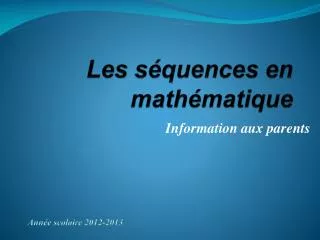 les s quences en math matique