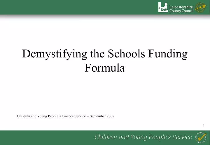 demystifying the schools funding formula
