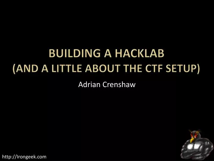 building a hacklab and a little about the ctf setup