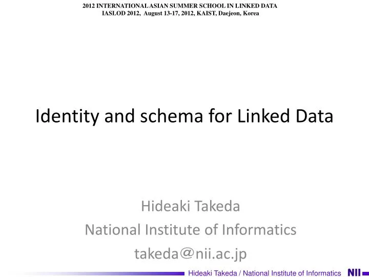 identity and schema for linked data
