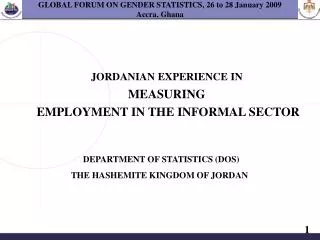 GLOBAL FORUM ON GENDER STATISTICS, 26 to 28 January 2009 Accra, Ghana