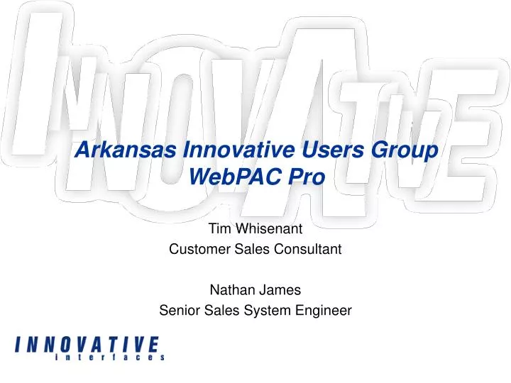 arkansas innovative users group webpac pro