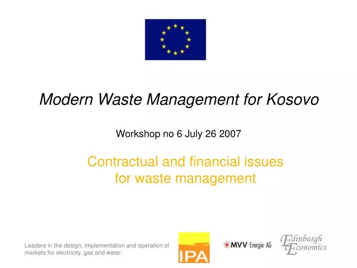 modern waste management for kosovo workshop no 6 july 26 2007