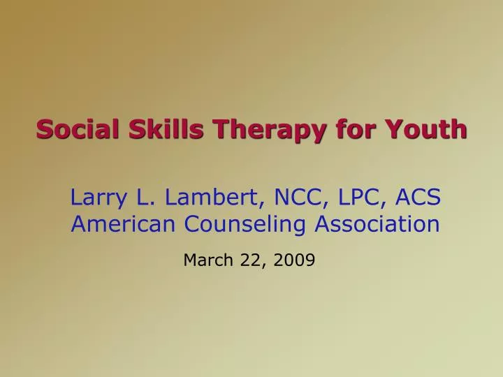 social skills therapy for youth