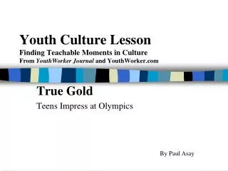 Youth Culture Lesson Finding Teachable Moments in Culture From YouthWorker Journal and YouthWorker.com