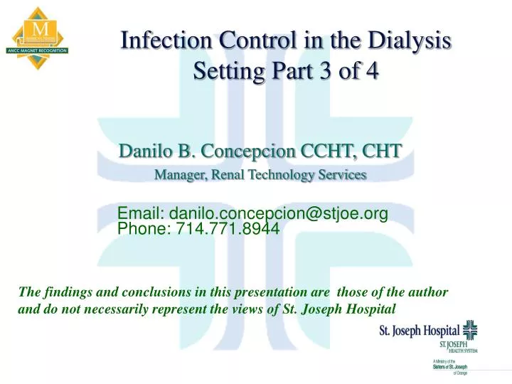 infection control in the dialysis setting part 3 of 4