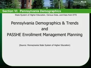 Section VI: Pennsylvania Demographics