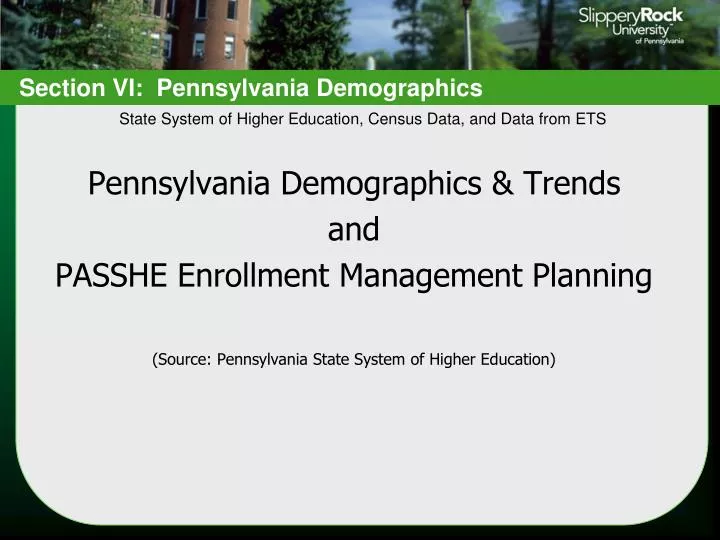 section vi pennsylvania demographics