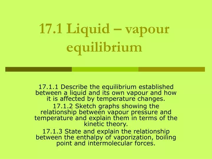 17 1 liquid vapour equilibrium