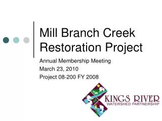 Mill Branch Creek Restoration Project
