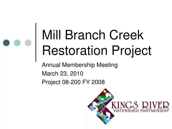 mill branch creek restoration project