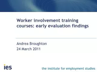 Worker involvement training courses: early evaluation findings