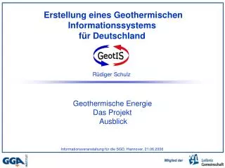 Erstellung eines Geothermischen Informationssystems für Deutschland