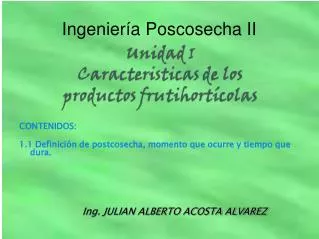 ingenier a poscosecha ii