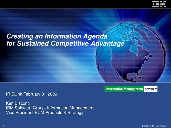 creating an information agenda for sustained competitive advantage