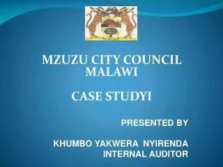 MZUZU CITY COUNCIL MALAWI CASE STUDYI