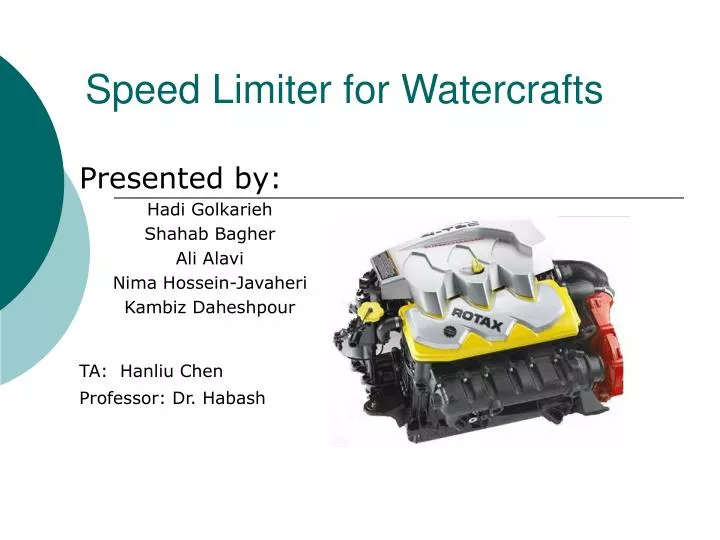 speed limiter for watercrafts