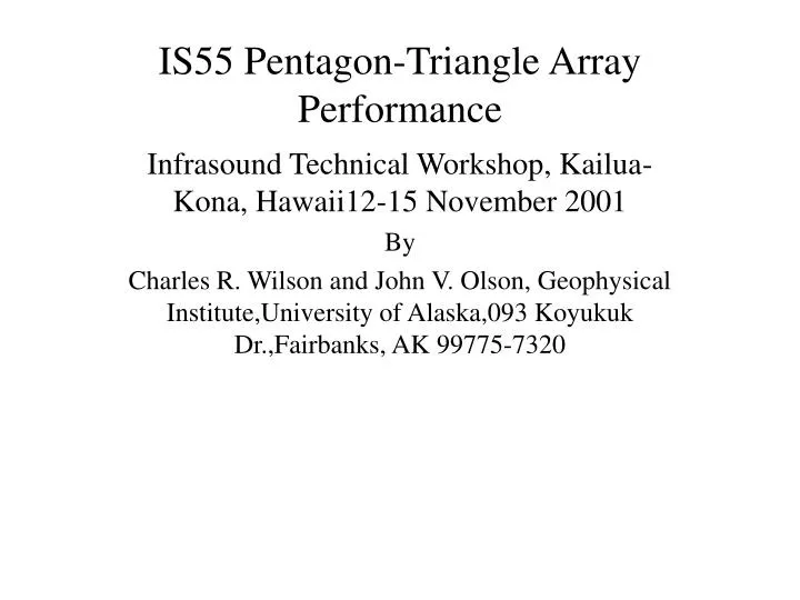 is55 pentagon triangle array performance