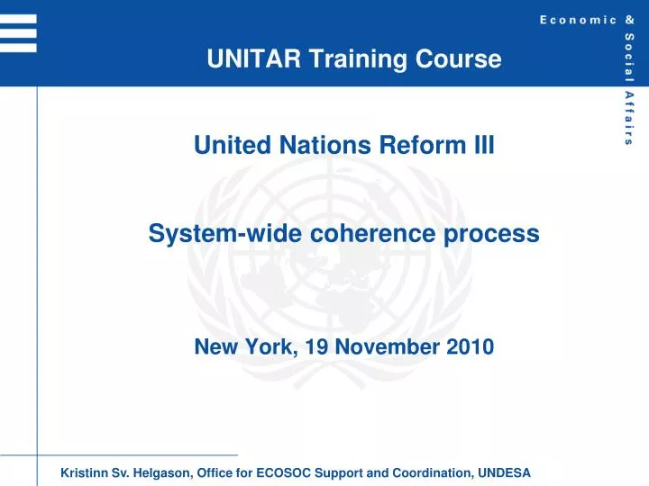 unitar training course