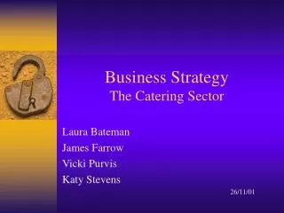 Business Strategy The Catering Sector