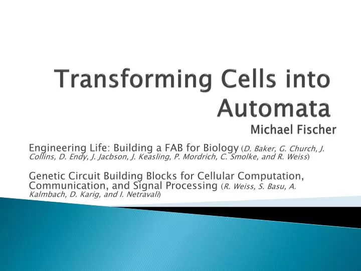 transforming cells into automata