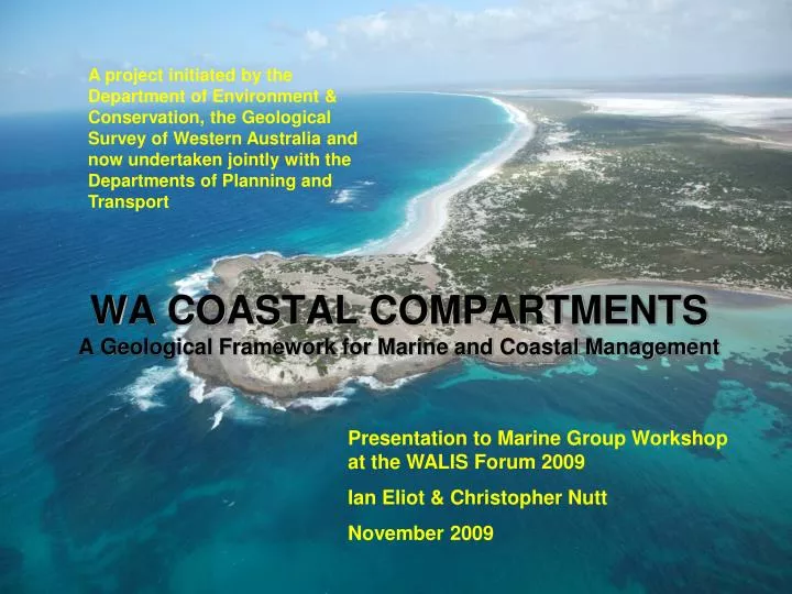 wa coastal compartments a geological framework for marine and coastal management