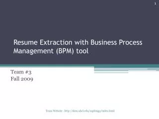 Resume Extraction with Business Process Management (BPM) tool