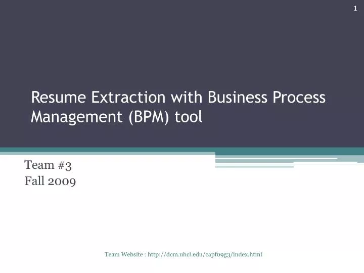 resume extraction with business process management bpm tool
