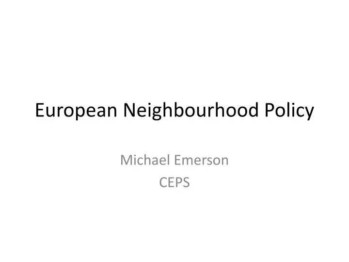 european neighbourhood policy