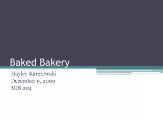 Baked Bakery