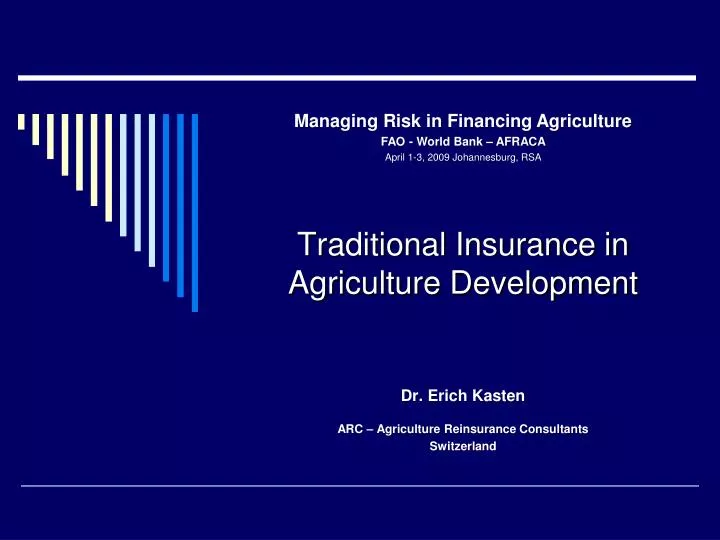 traditional insurance in agriculture development