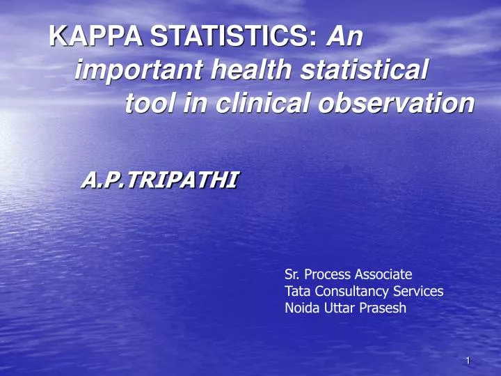 kappa statistics an important health statistical tool in clinical observation