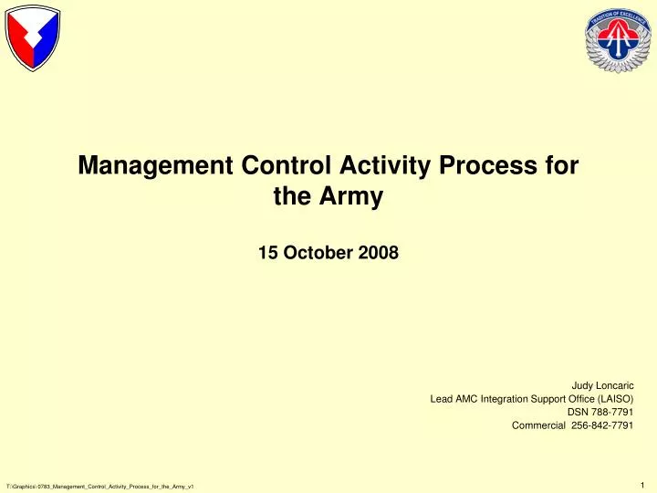 management control activity process for the army 15 october 2008