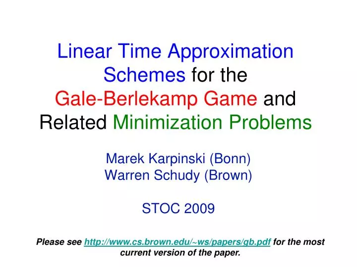 linear time approximation schemes for the gale berlekamp game and related minimization problems