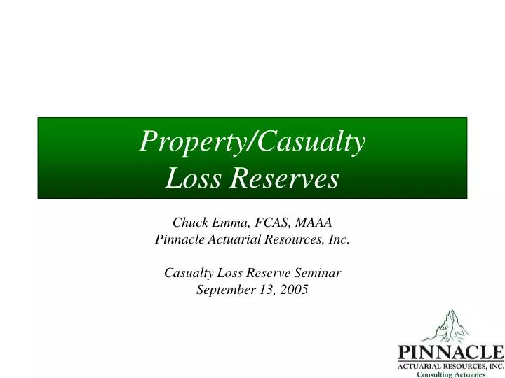 property casualty loss reserves