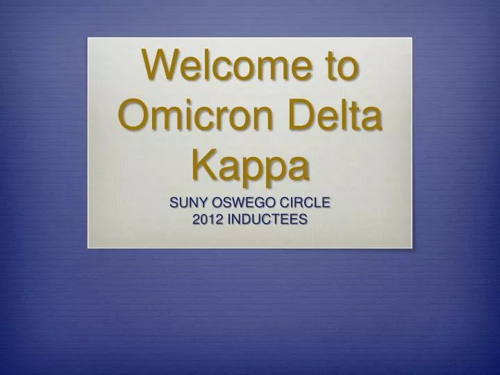 welcome to omicron delta kappa