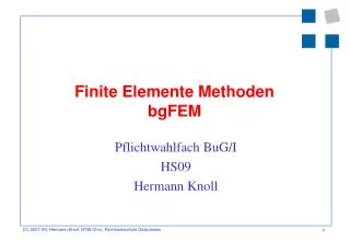 finite elemente methoden bgfem