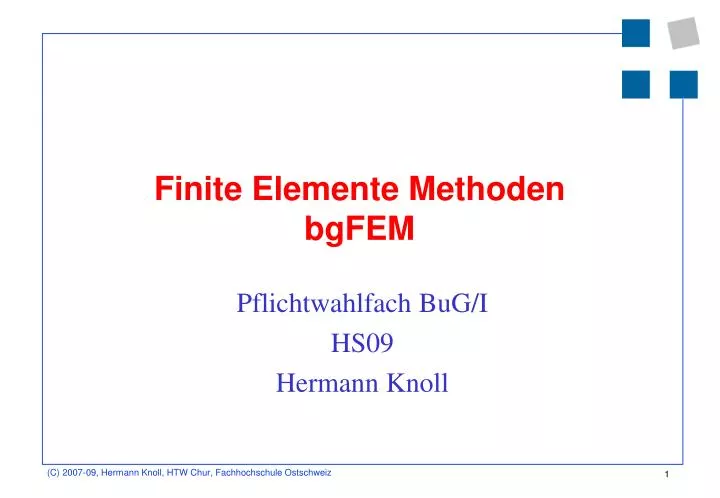 finite elemente methoden bgfem