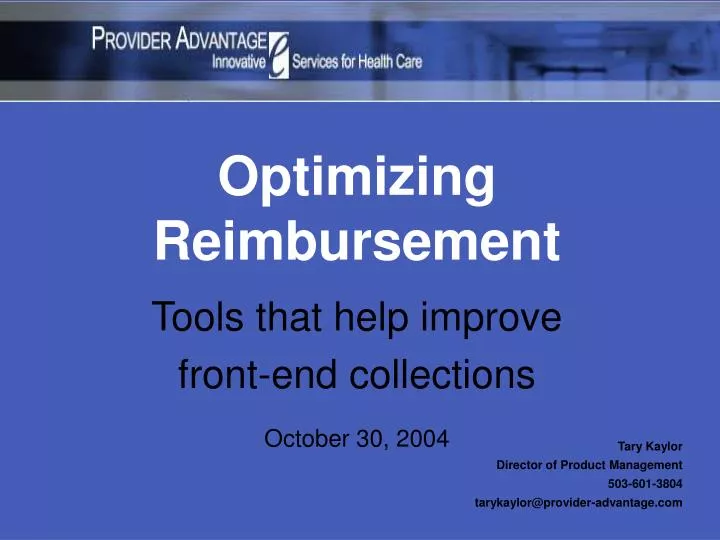 optimizing reimbursement